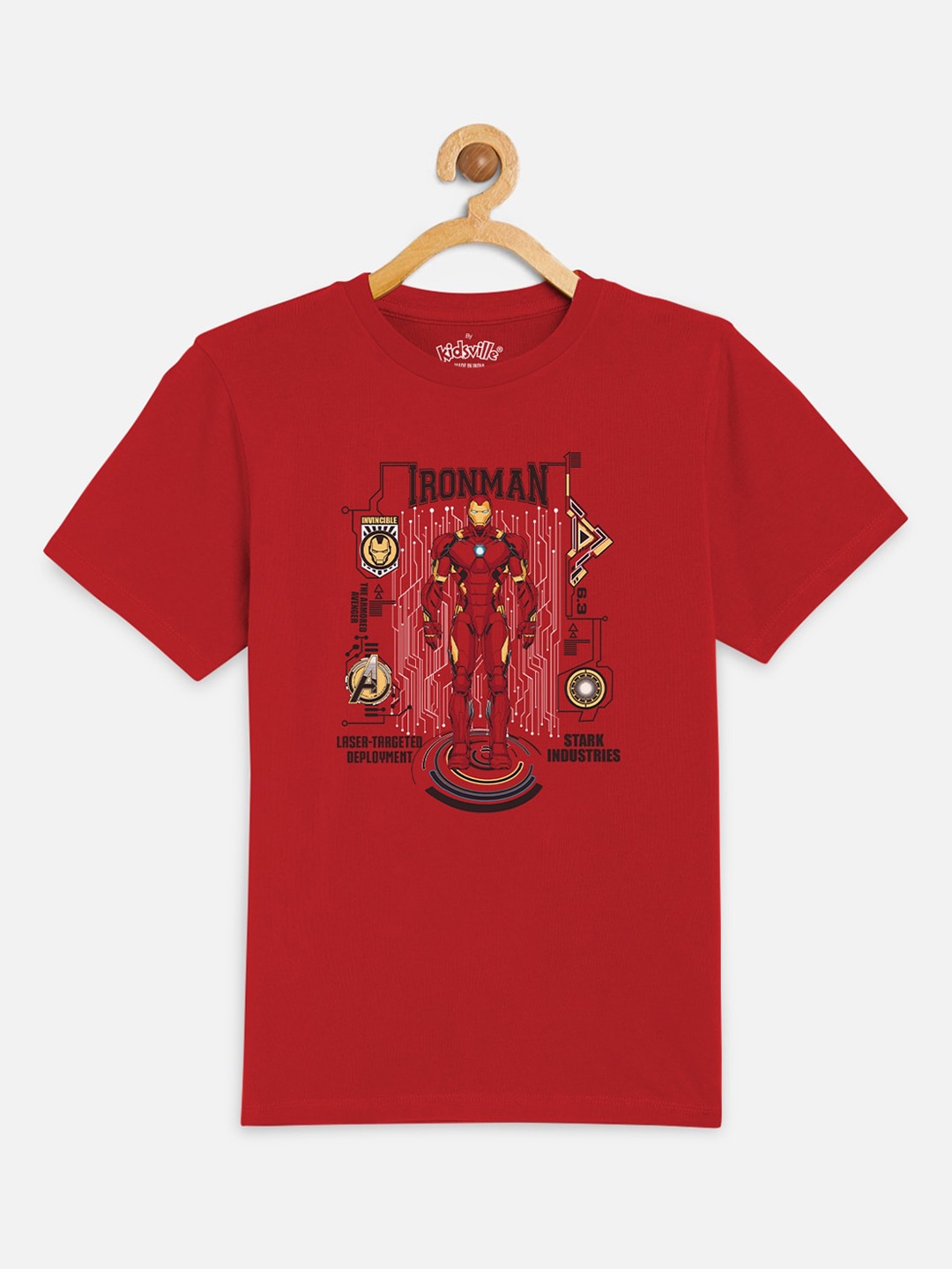

Kids Ville Iron Man featured Red Tshirt for Boys