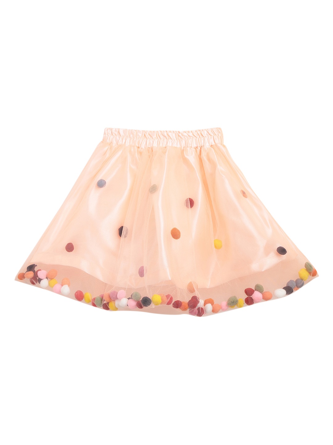 ADIVA Infants Girls Beige Solid Knee-Length Flared Skirt