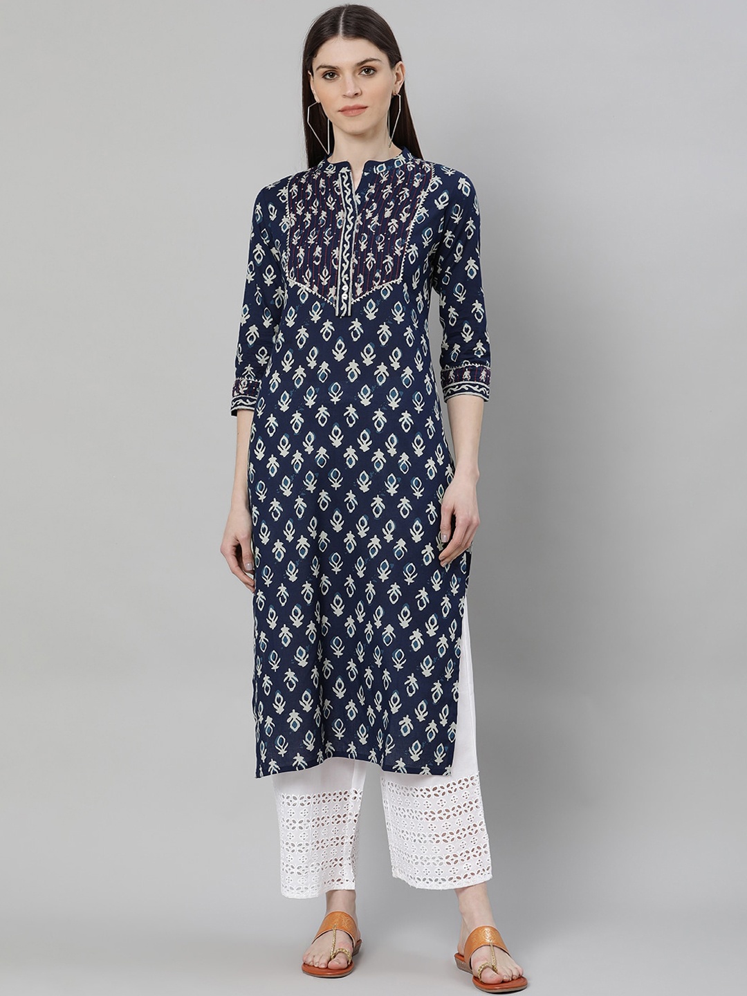 

GERUA Women Blue Ethnic Motifs Printed Kurta