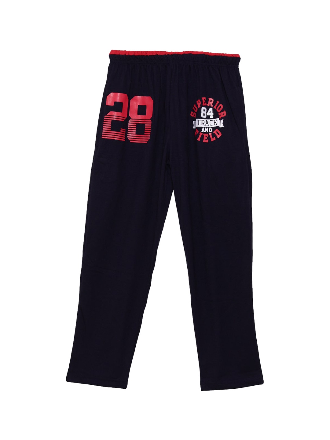 

SWEET ANGEL Boys Navy Blue Solid Straight-Fit Track Pants