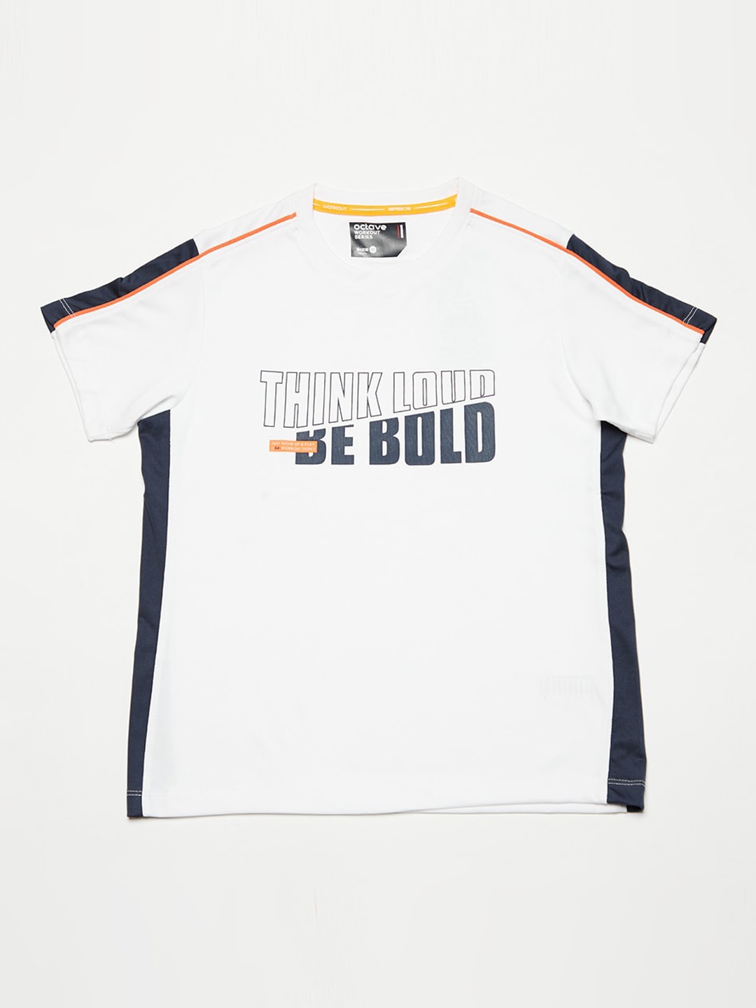 

Octave Boys White Printed Round Neck T-shirt