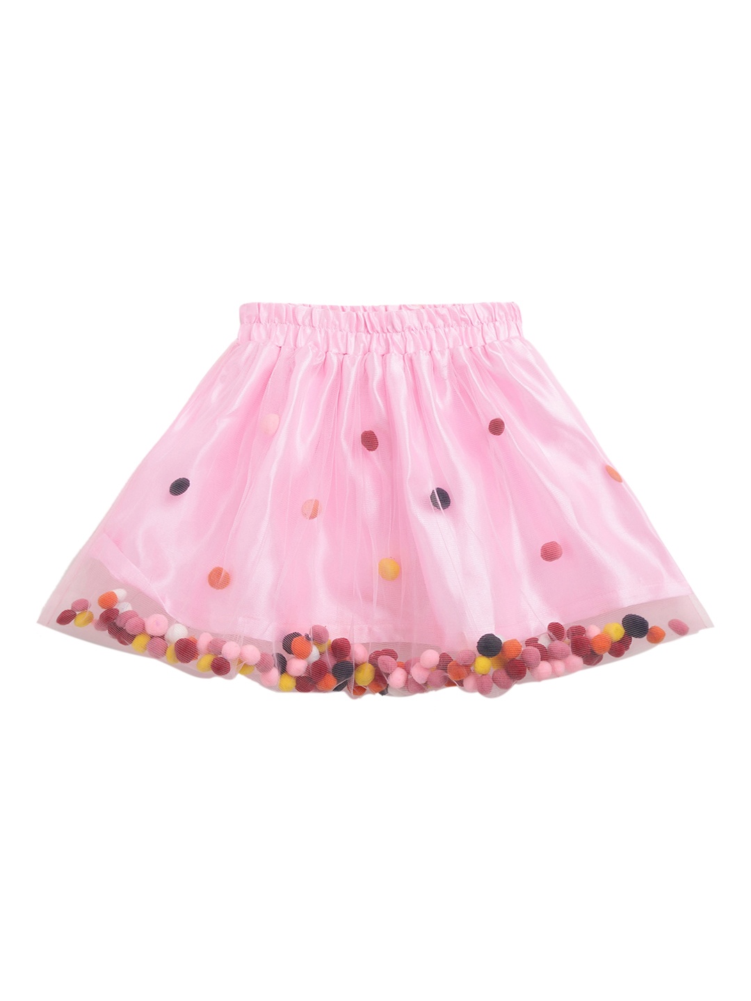 

ADIVA Infant Girls Pink & Red Solid Flared Knee-Length Skirt