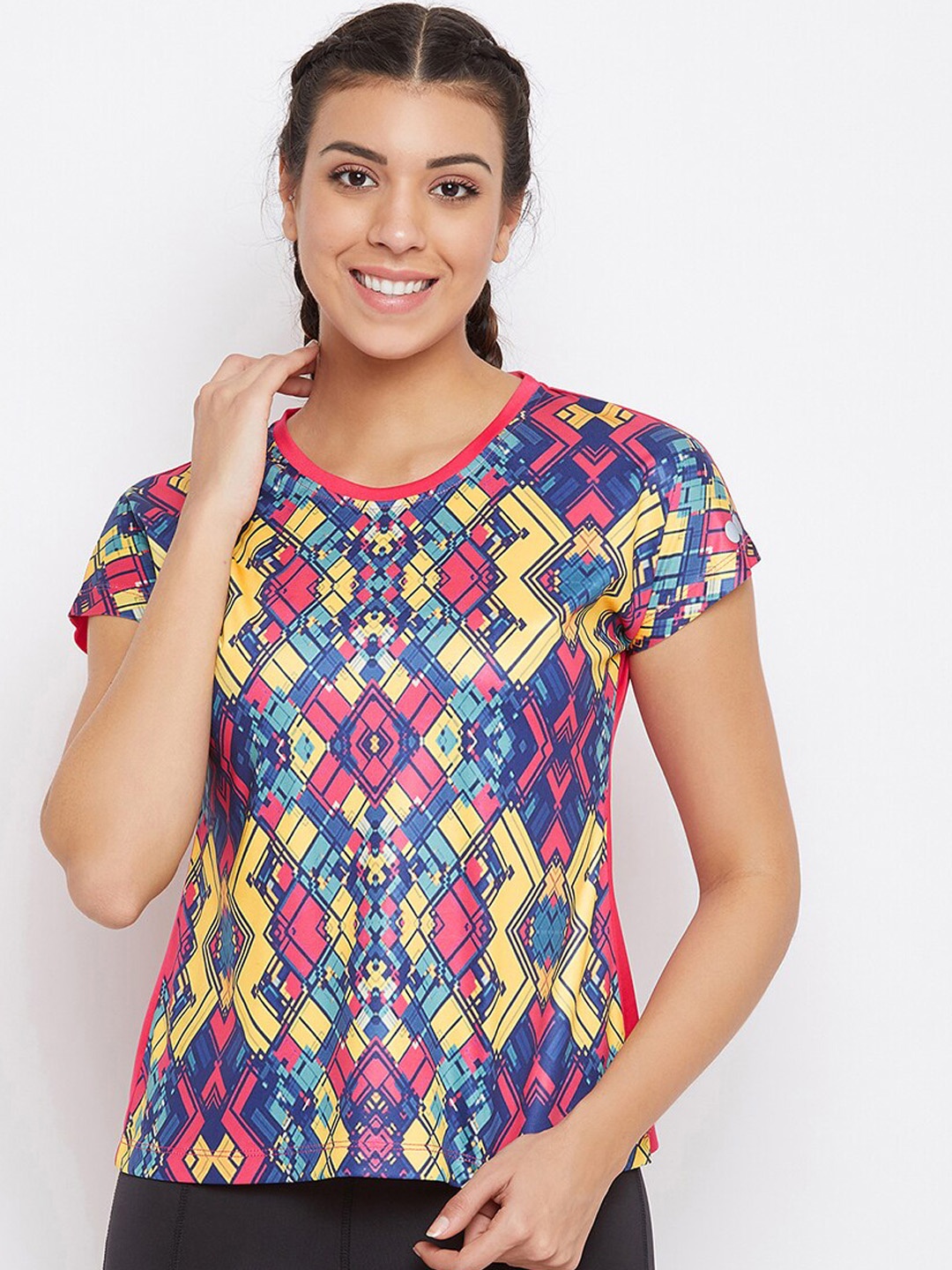 

Clovia Women Multicoloured Printed Round Neck T-shirt, Multi