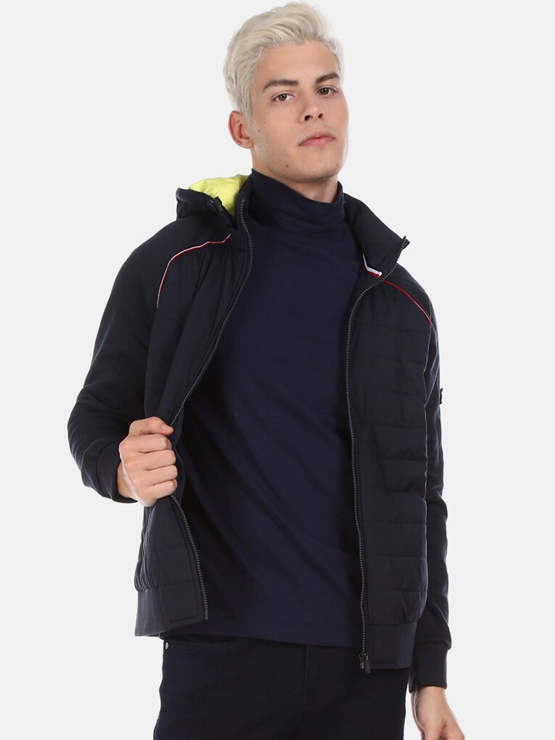 

Arrow Sport Men Navy Blue Solid Padded Jacket