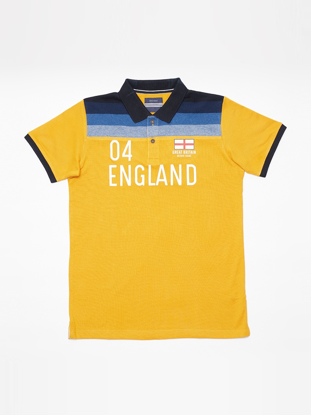 

Octave Boys Yellow Colourblocked Polo Collar T-shirt