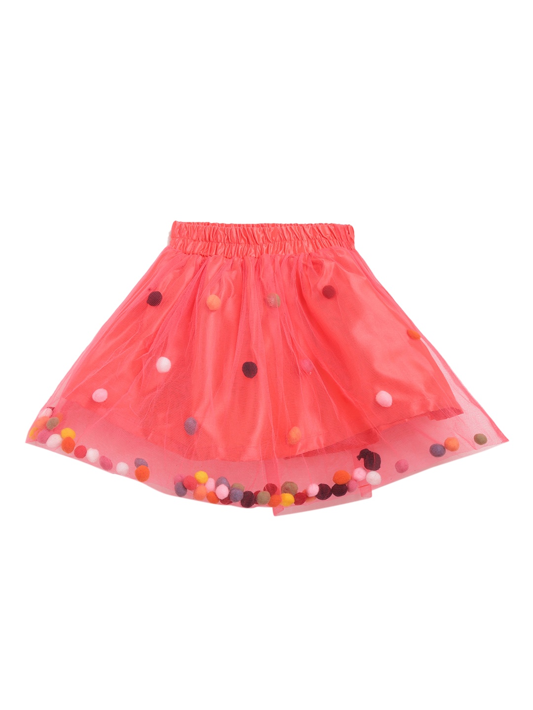 

ADIVA Infant Girls Red Pom Pom Embellished A-Line Skirt