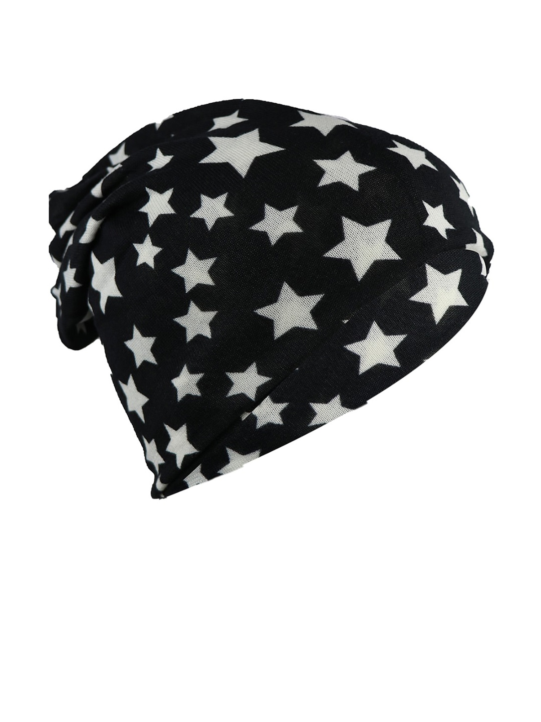 iSWEVEN Unisex Black & White Printed Beanie