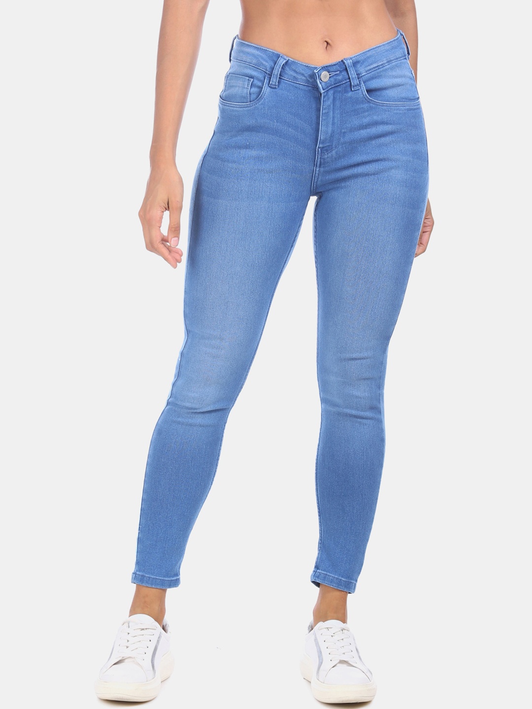

Flying Machine Women Blue Washed Skinny-Fit Denim Jeggings