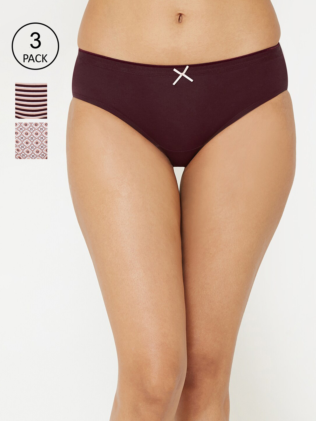 

Soie Women Pack Of 3 Full Coverage Cotton Stretch Hipster Briefs 3FCB-17, Brown