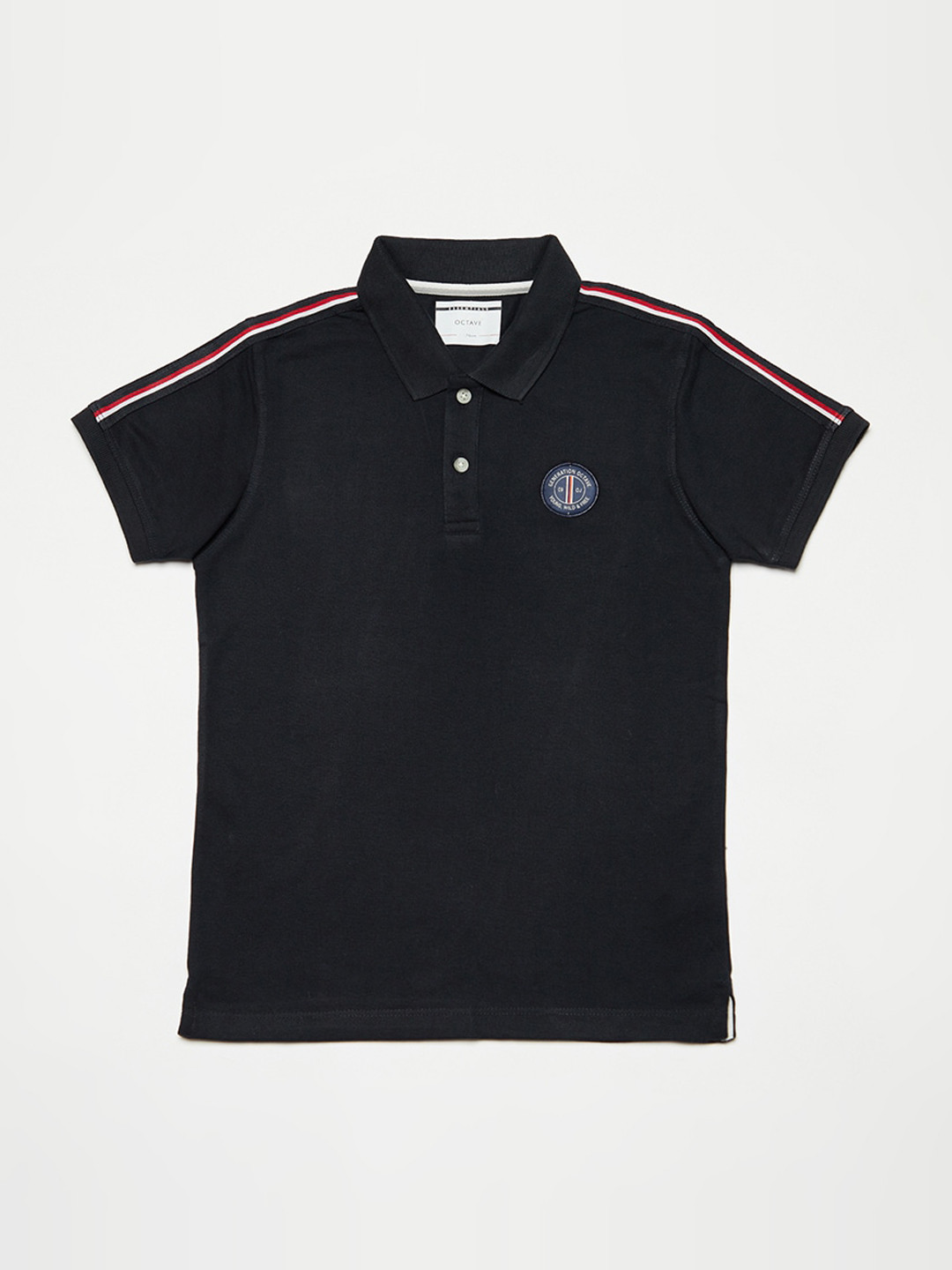 

Octave Boys Navy Blue Solid Polo Collar T-shirt