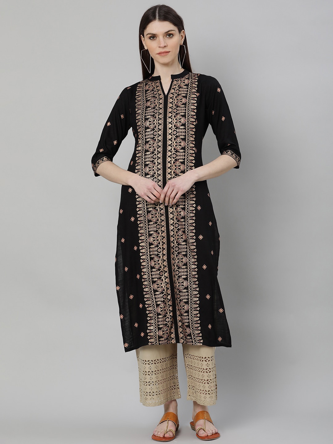 

Gerua By Libas Women Black Ethnic Motifs Printed Kurta