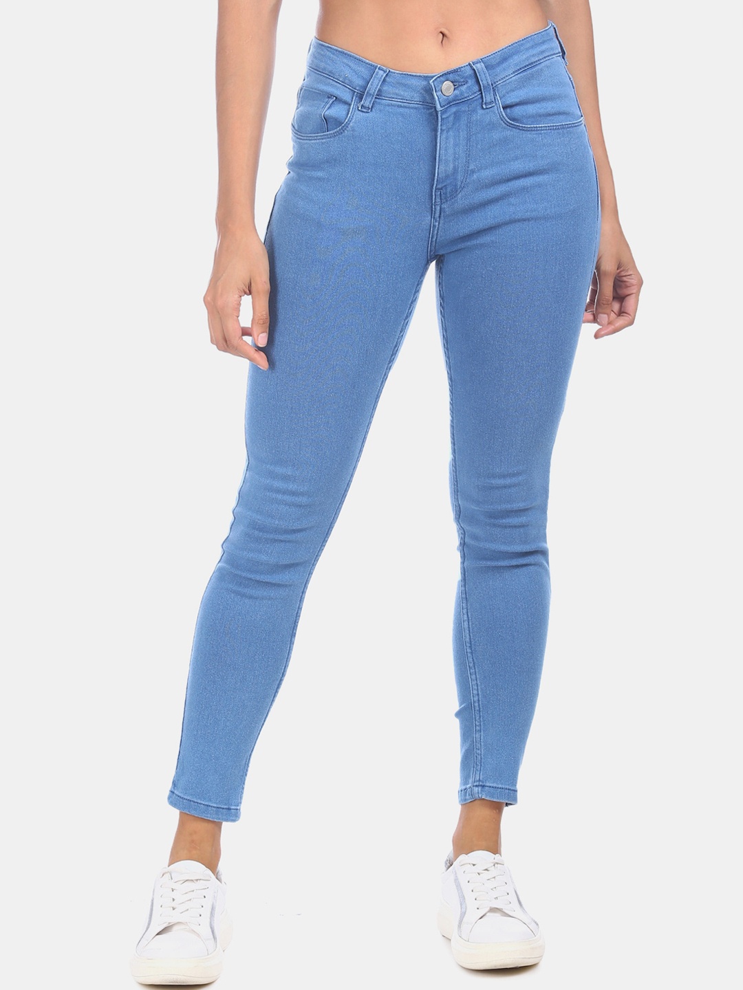 

Flying Machine Women Blue Solid Skinny-Fit Denim Jeggings