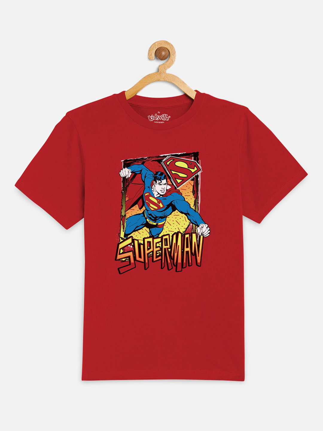 

Kids Ville Superman featured Red Tshirt for Boys