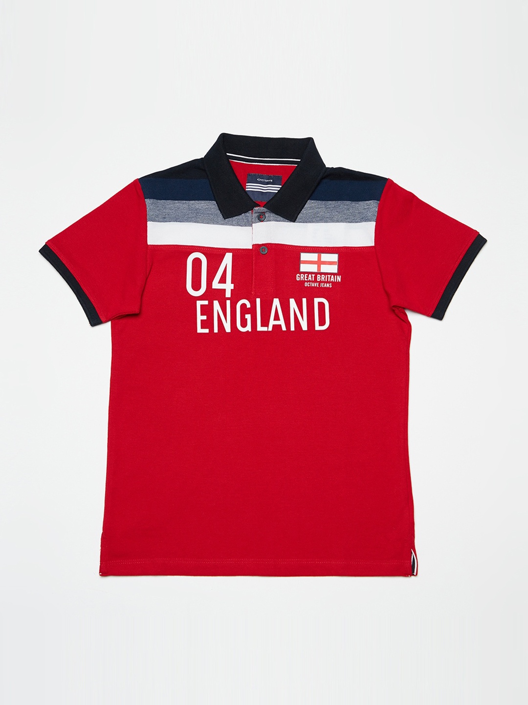 

Octave Boys Red Solid Polo Collar T-shirt