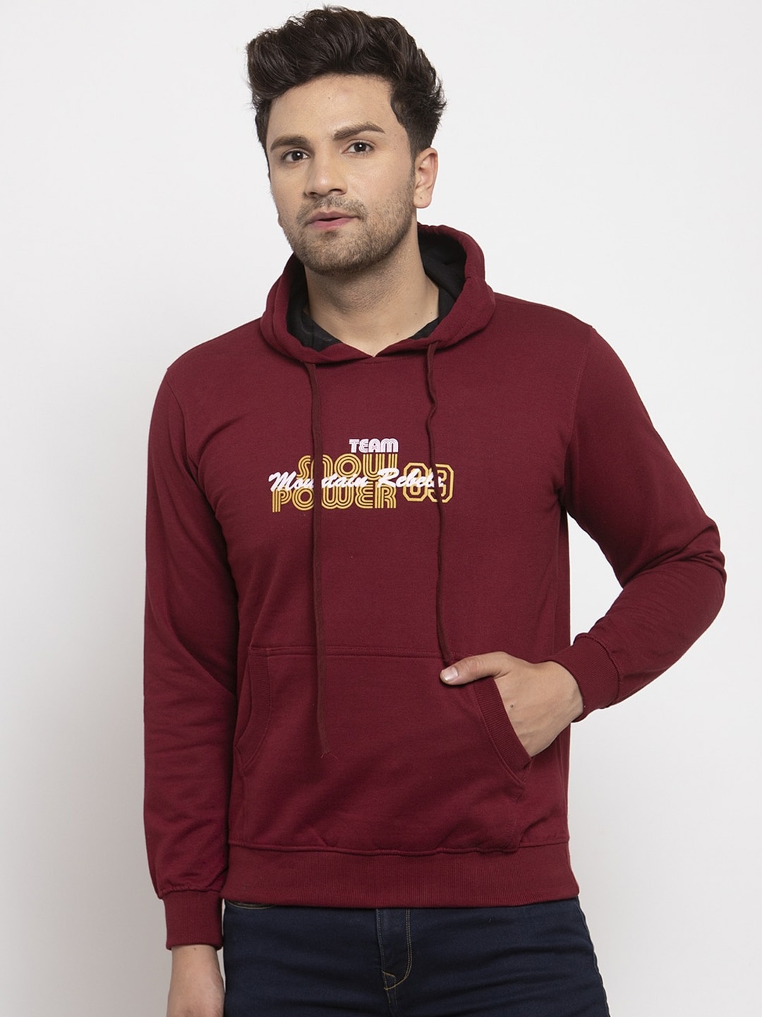 

Cantabil Men Maroon Printed Sweatshirt