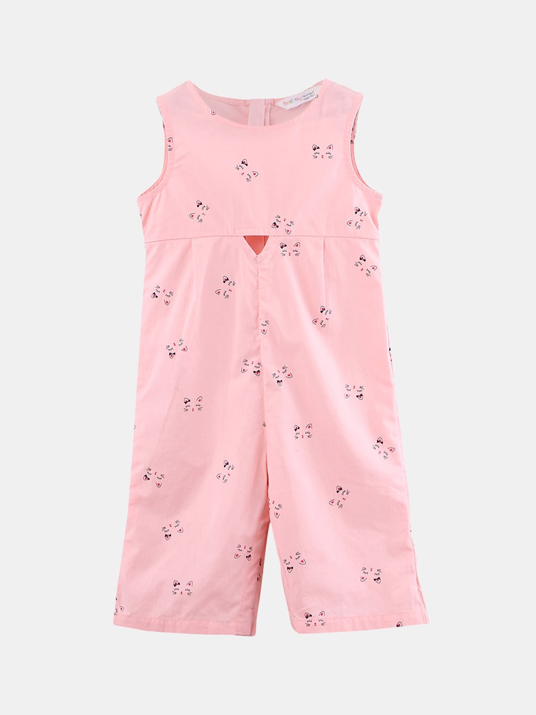 

Beebay Girls Pink Printed Basic Jumpsuit