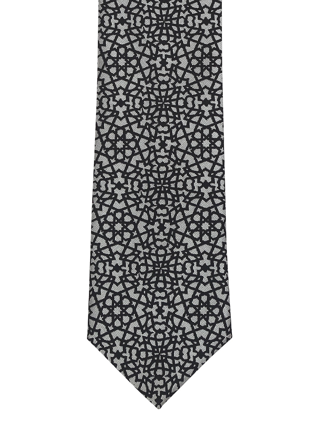 

Alvaro Castagnino Grey & Black Printed Broad Tie