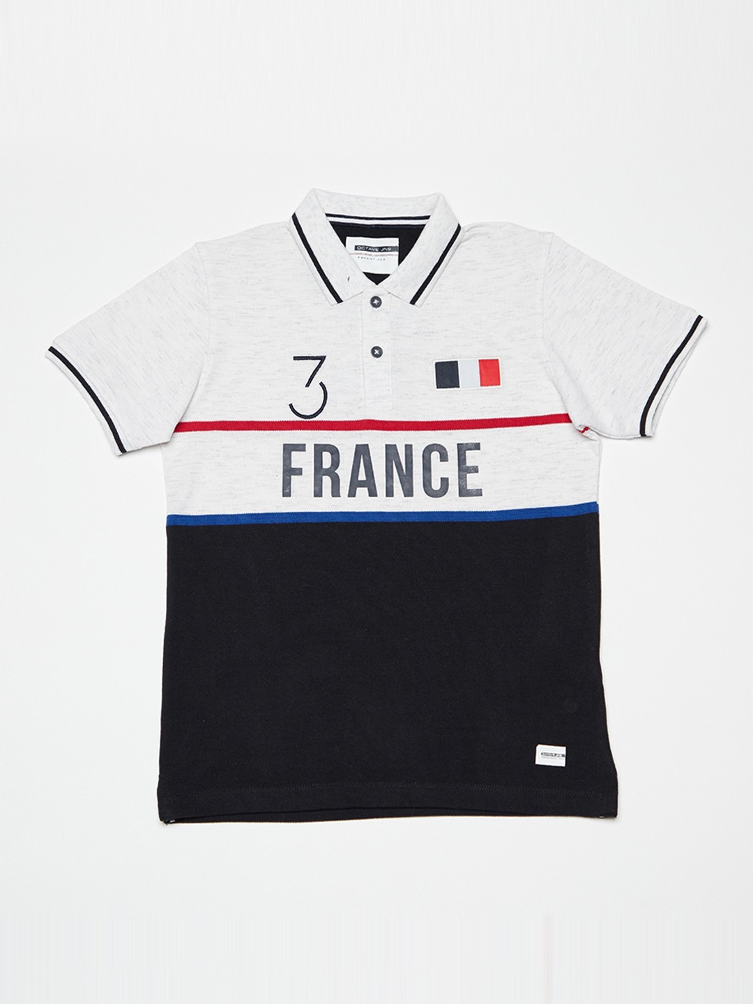 

Octave Boys White Solid Polo Collar T-shirt