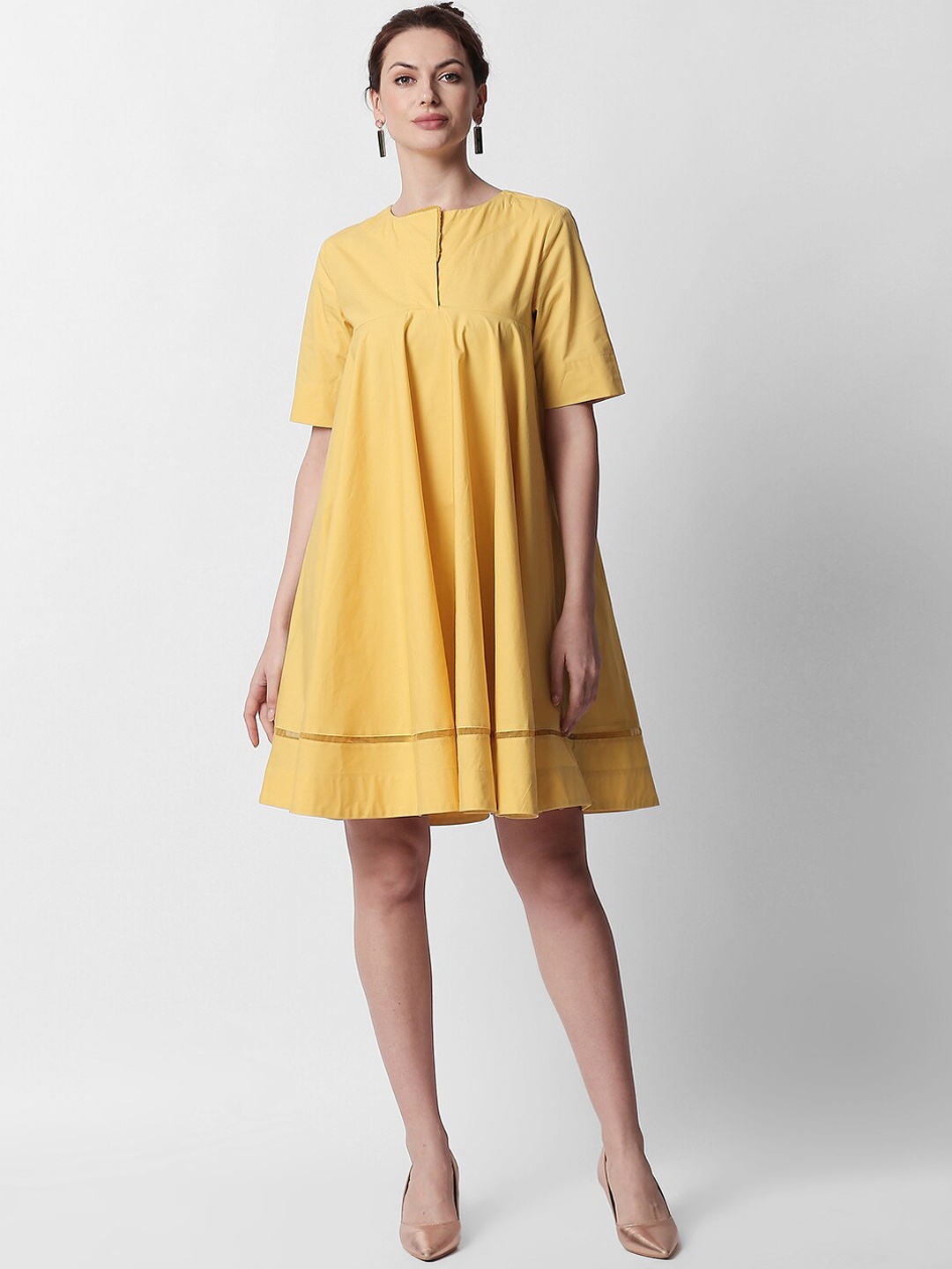 

RAREISM Yellow A-Line Dress