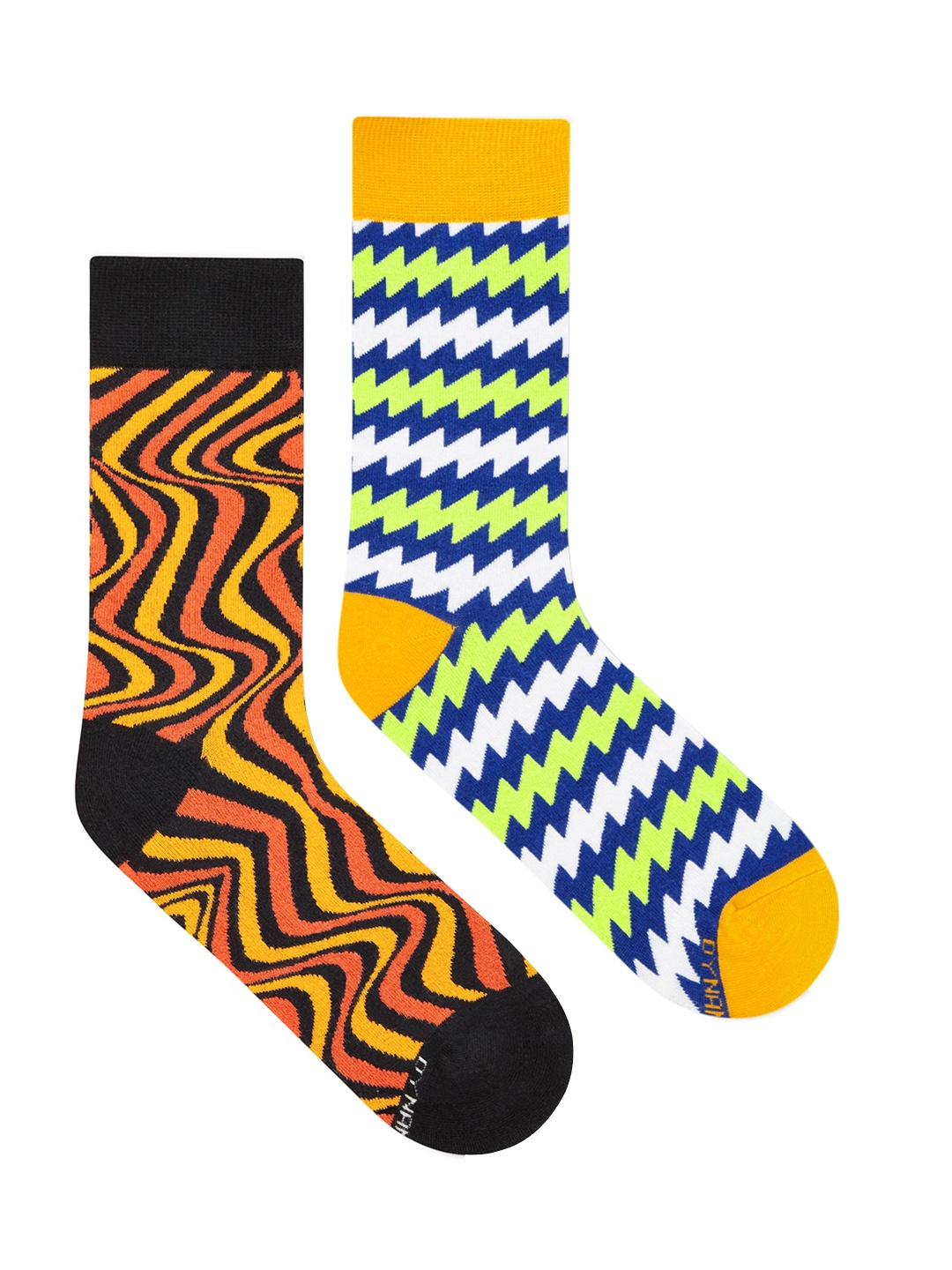 

Dynamocks Unisex Pack Of 2 Patterned Sustainable Calf-Length Socks, Black