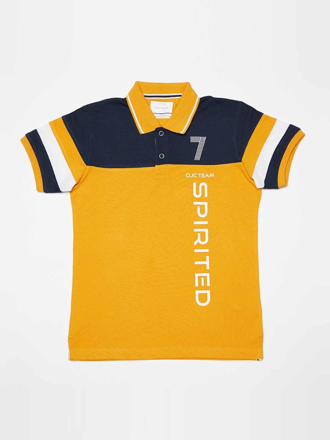 

Octave Boys Yellow Solid Polo Collar T-shirt
