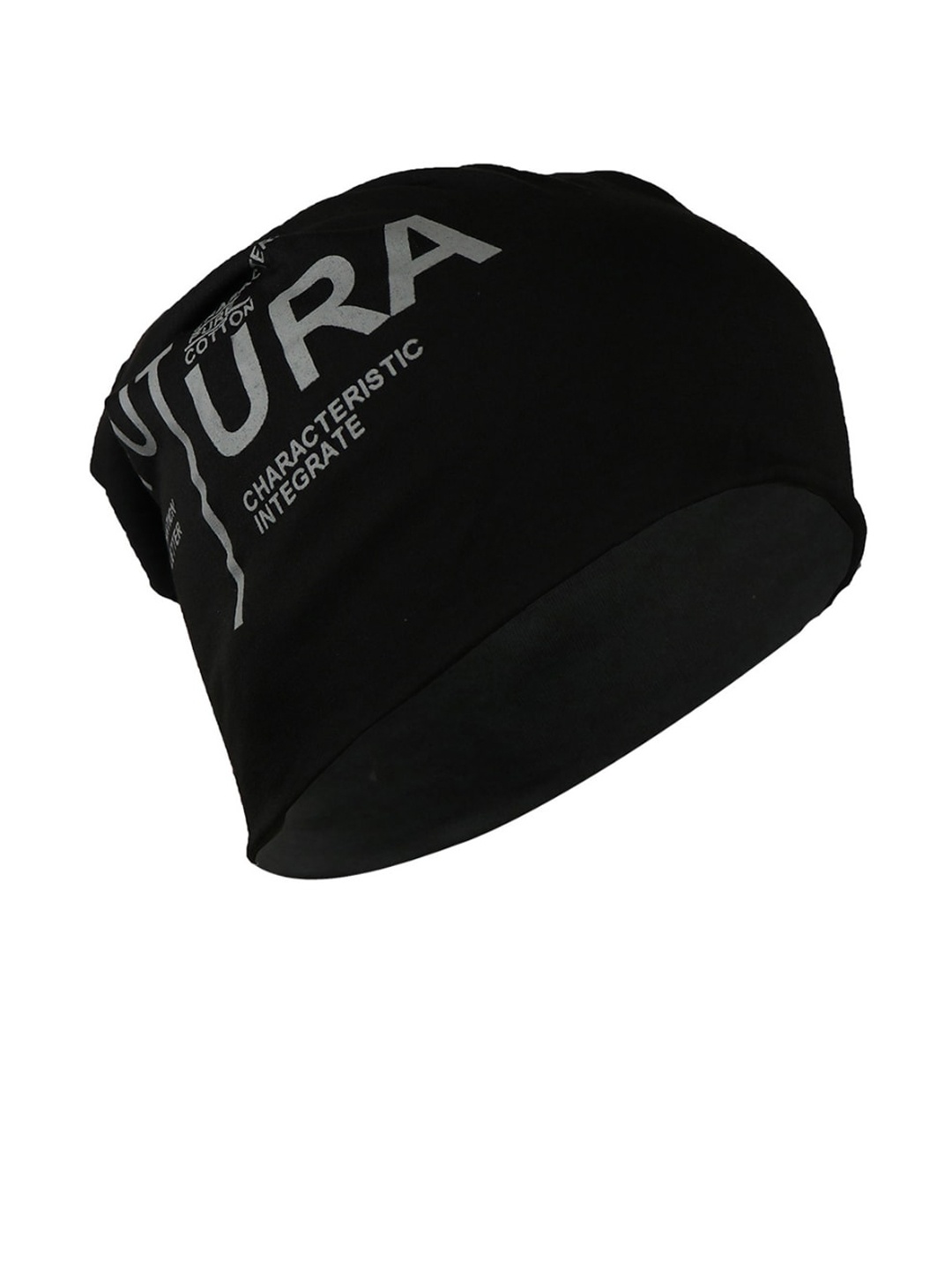 

iSWEVEN Unisex Black & Grey Printed Beanie