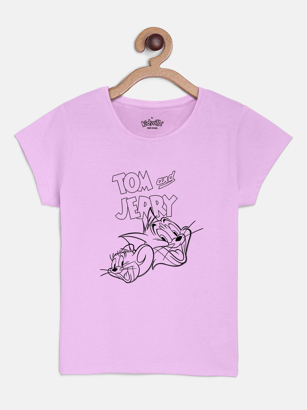 

Kids Ville Tom Jerry Featured Lilac Tshirt for Girls, Purple