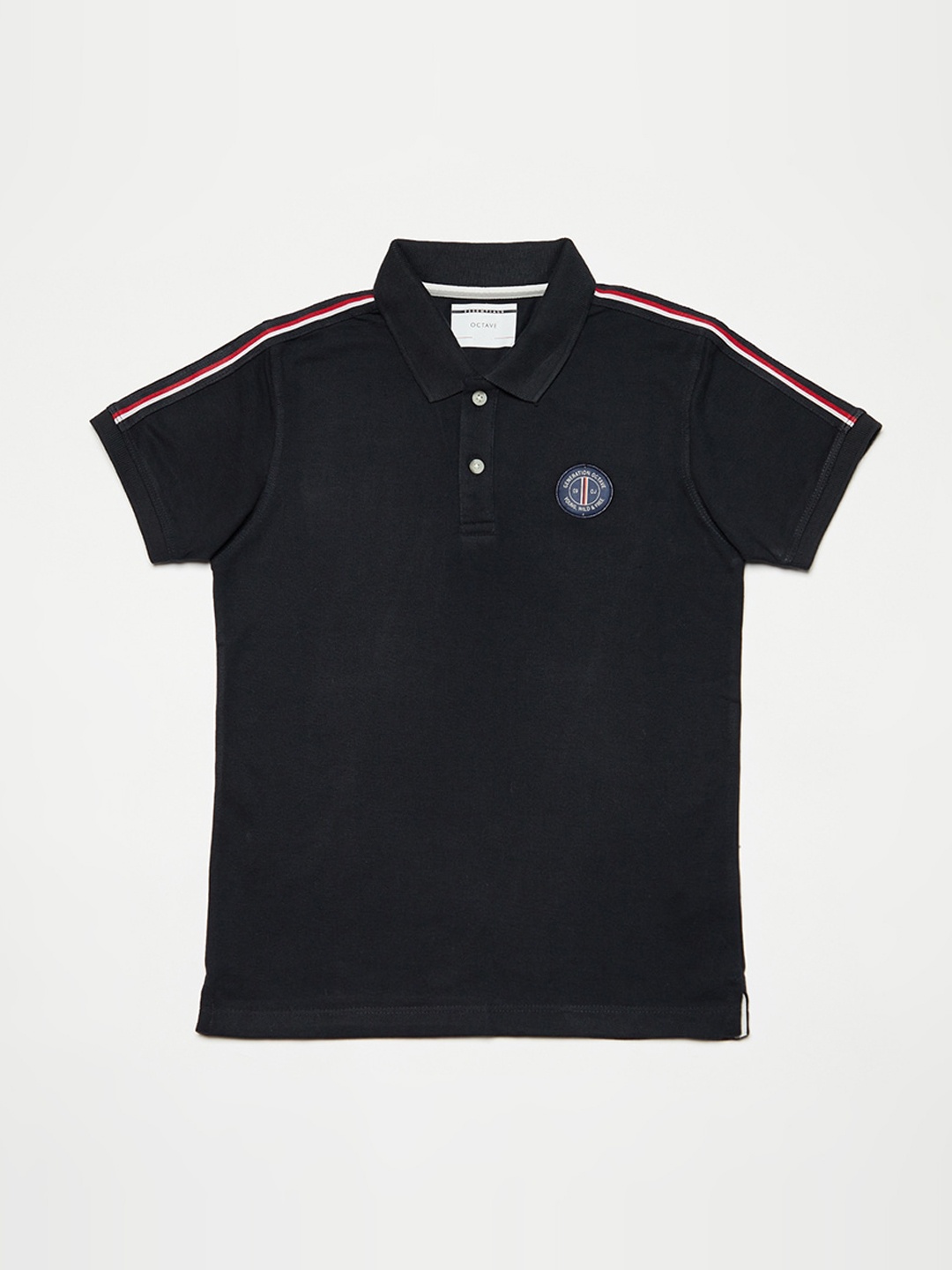 

Octave Boys Navy Blue Solid Polo Collar T-shirt