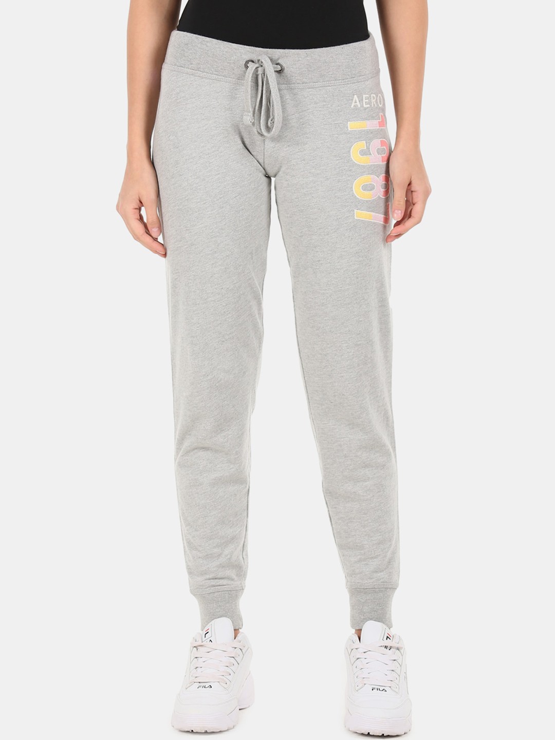 

Aeropostale Women Grey Solid Straight-Fit Joggers