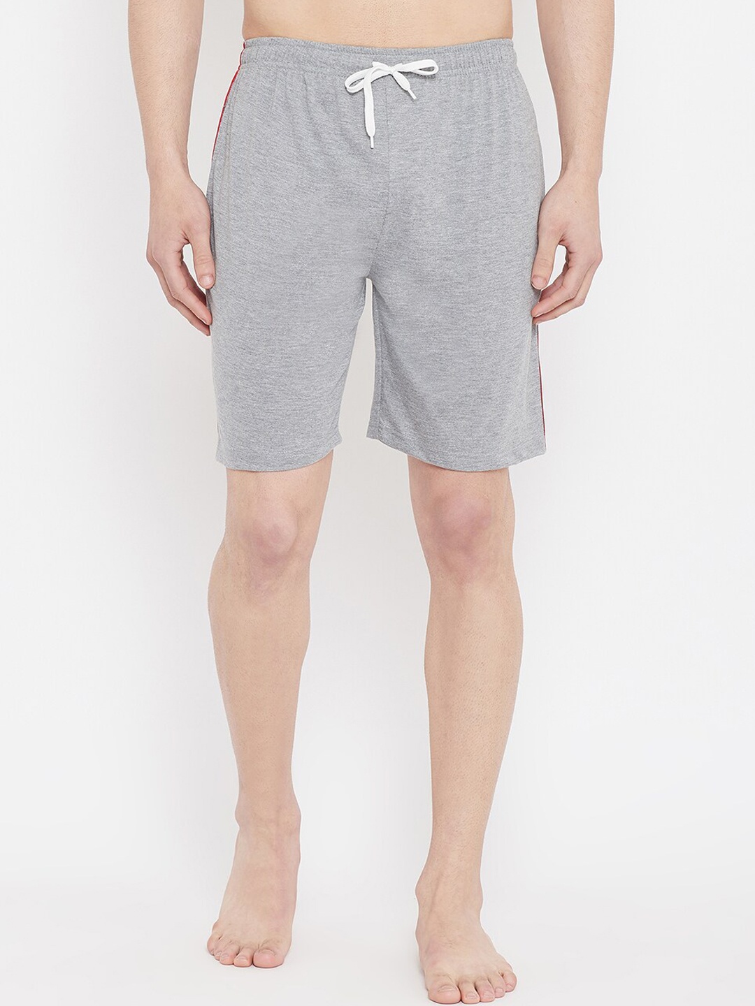 

Rodzen Men Grey Solid Lounge Shorts