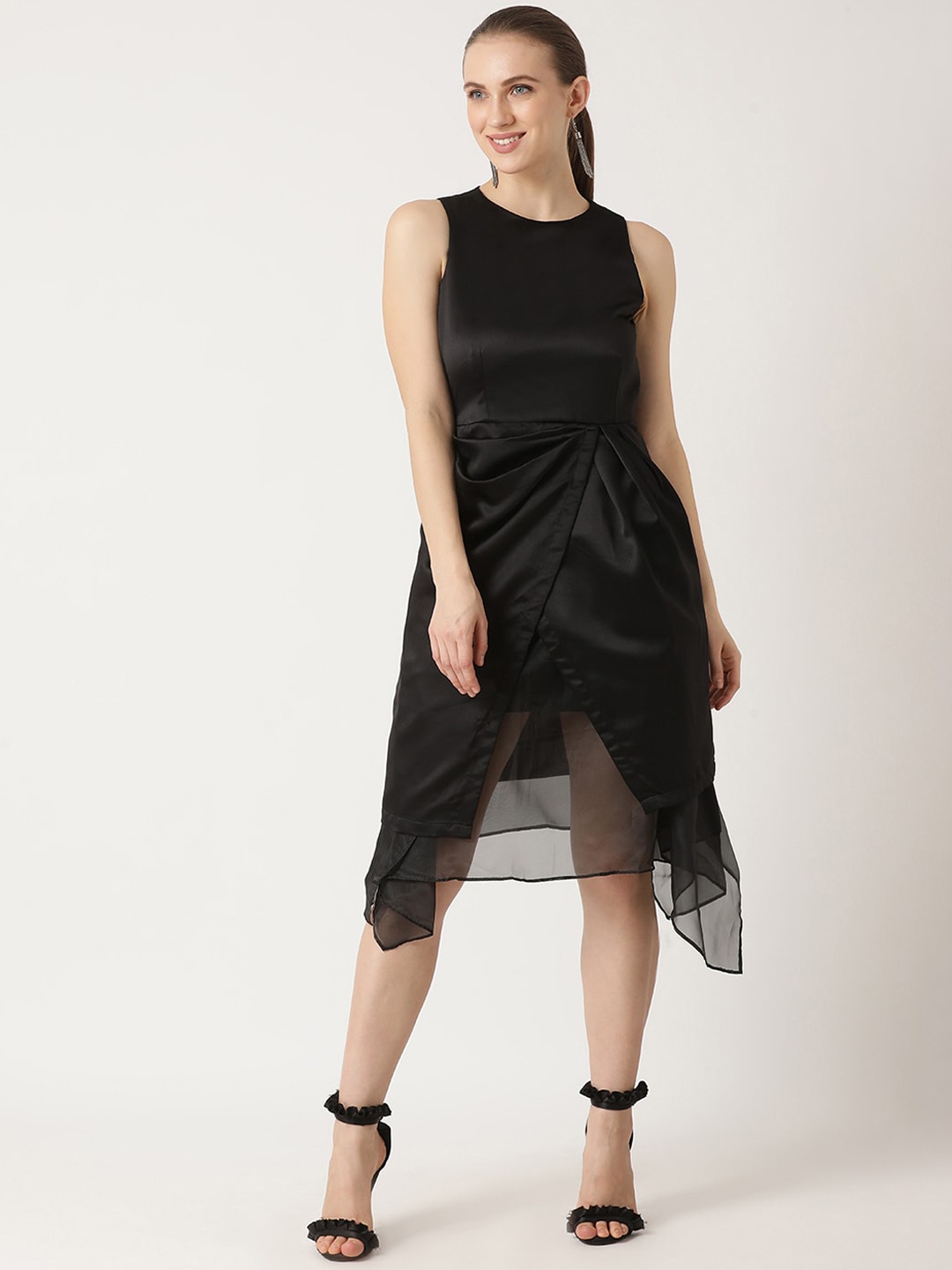 

ZOELLA Women Black Solid Sheath Dress