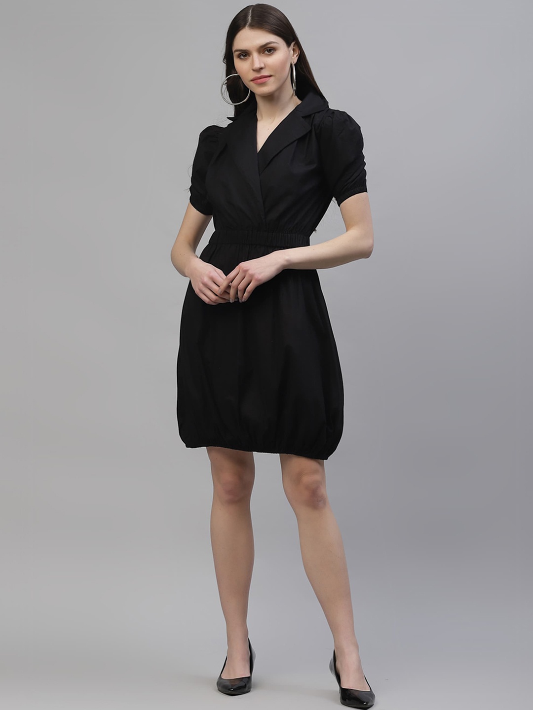 

Athena Women Black Solid Wrap Dress