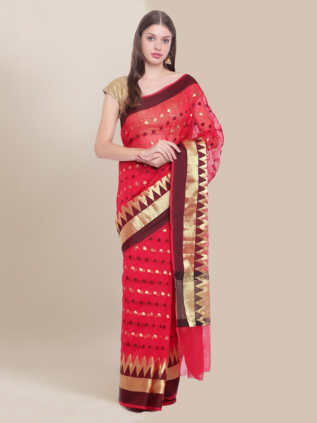 Chhabra 555 Red Art Silk Woven Design Banarasi Saree