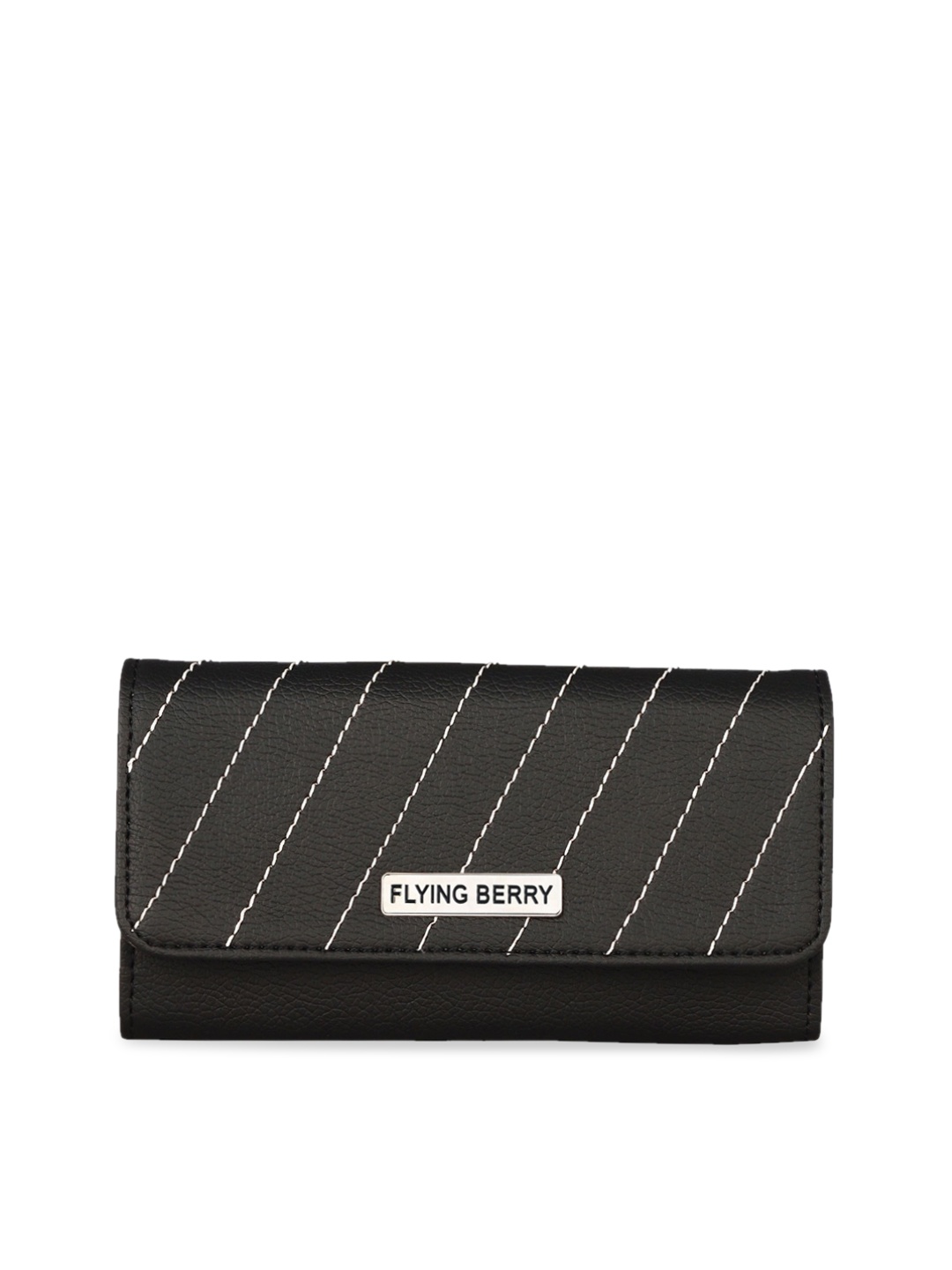 

FLYING BERRY Black Textured Clutch