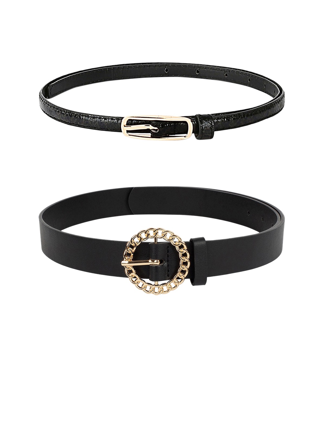 

CRUSSET Women Pack Of 2 Black Belts