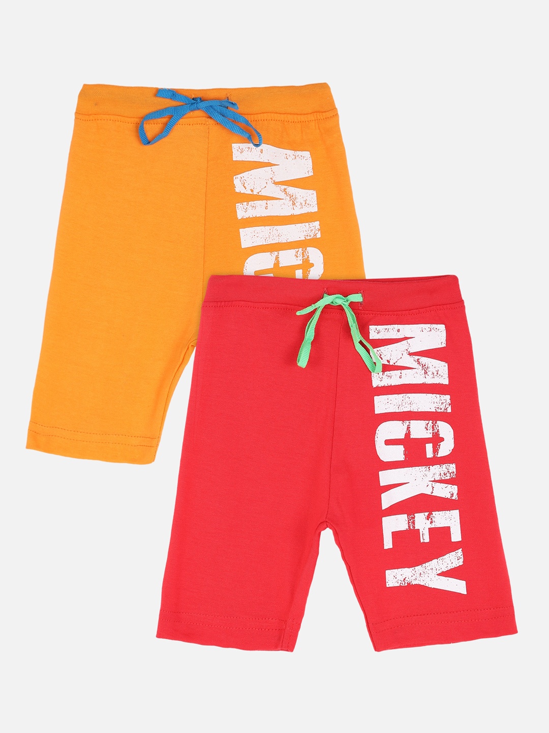 

Bodycare First Boys Pack of 2 Mickey & Friends Printed Slim Fit Regular Shorts, Orange