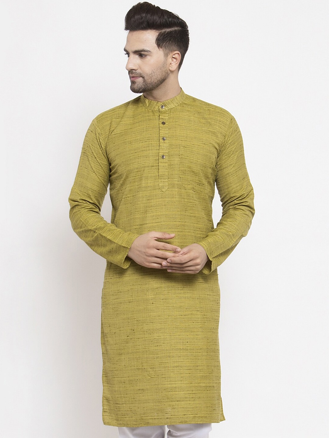 Jompers Men Green Solid Kurta