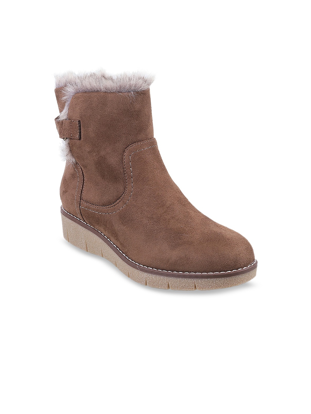 

Metro Women Khaki Solid Heeled Boots