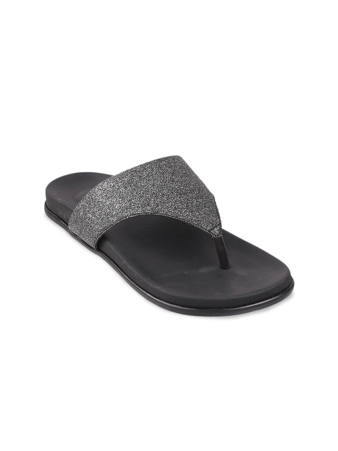 

Metro Women Black Textured T-Strap Flats
