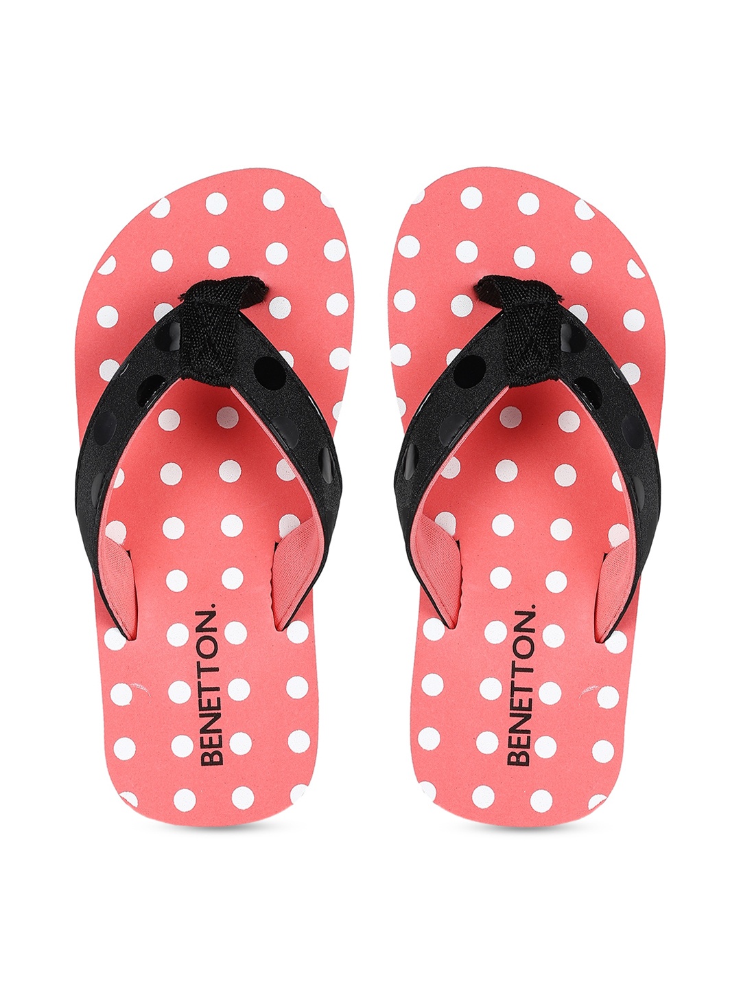 

United Colors of Benetton Unisex Kids Pink & White Printed Thong Flip-Flops