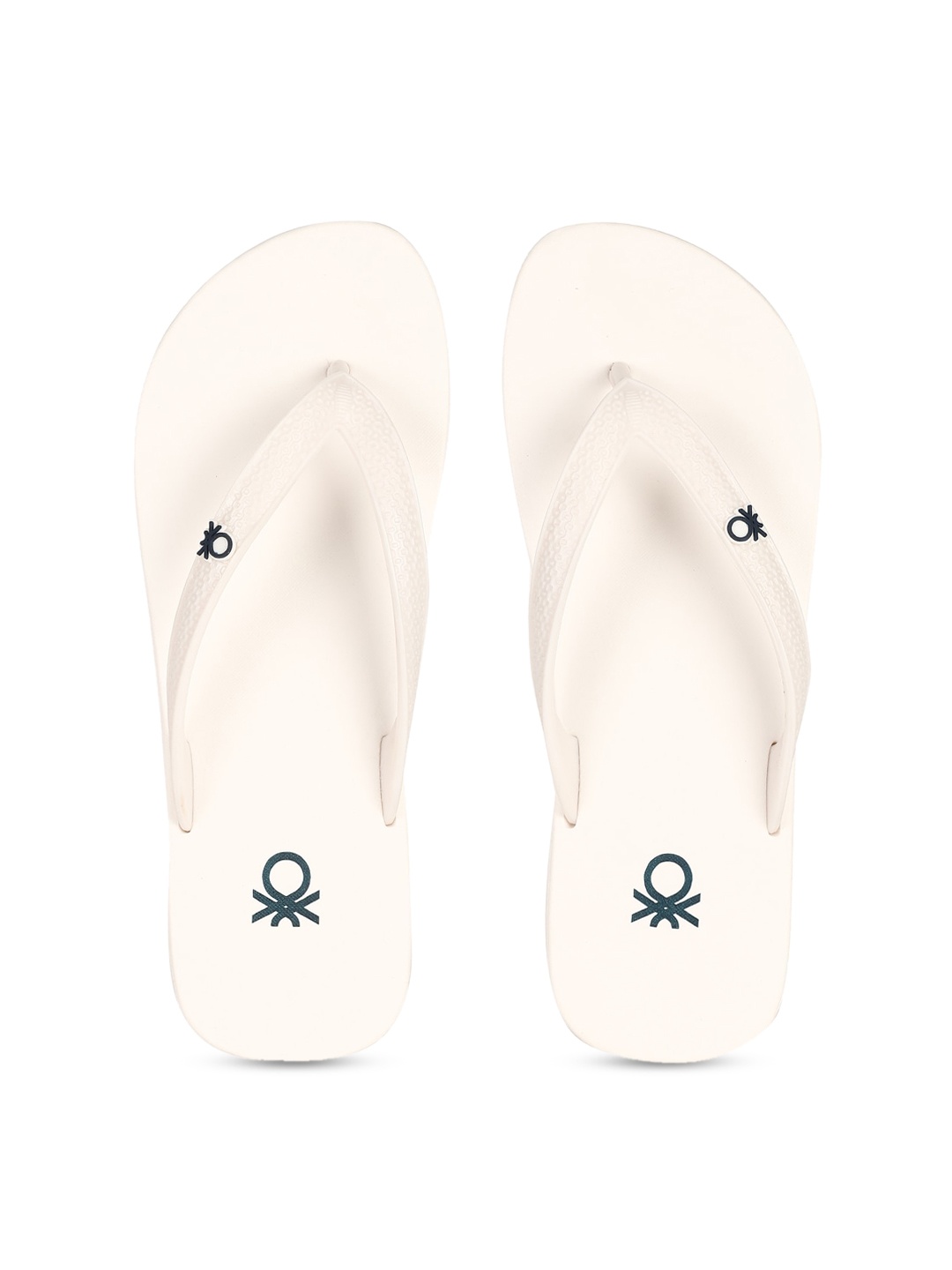 

United Colors of Benetton Women White Solid Thong Flip-Flops