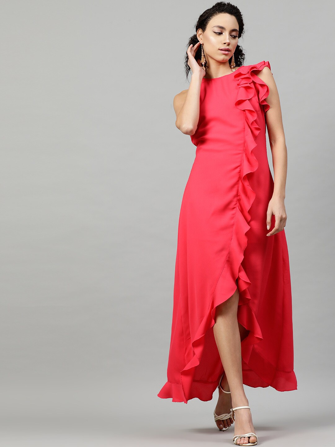 

STREET 9 Women Pink Solid Maxi Dress