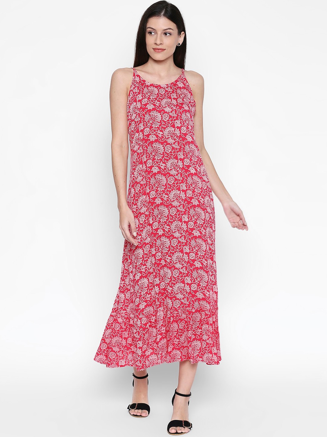 

People Women Red Printed A-Line Dress