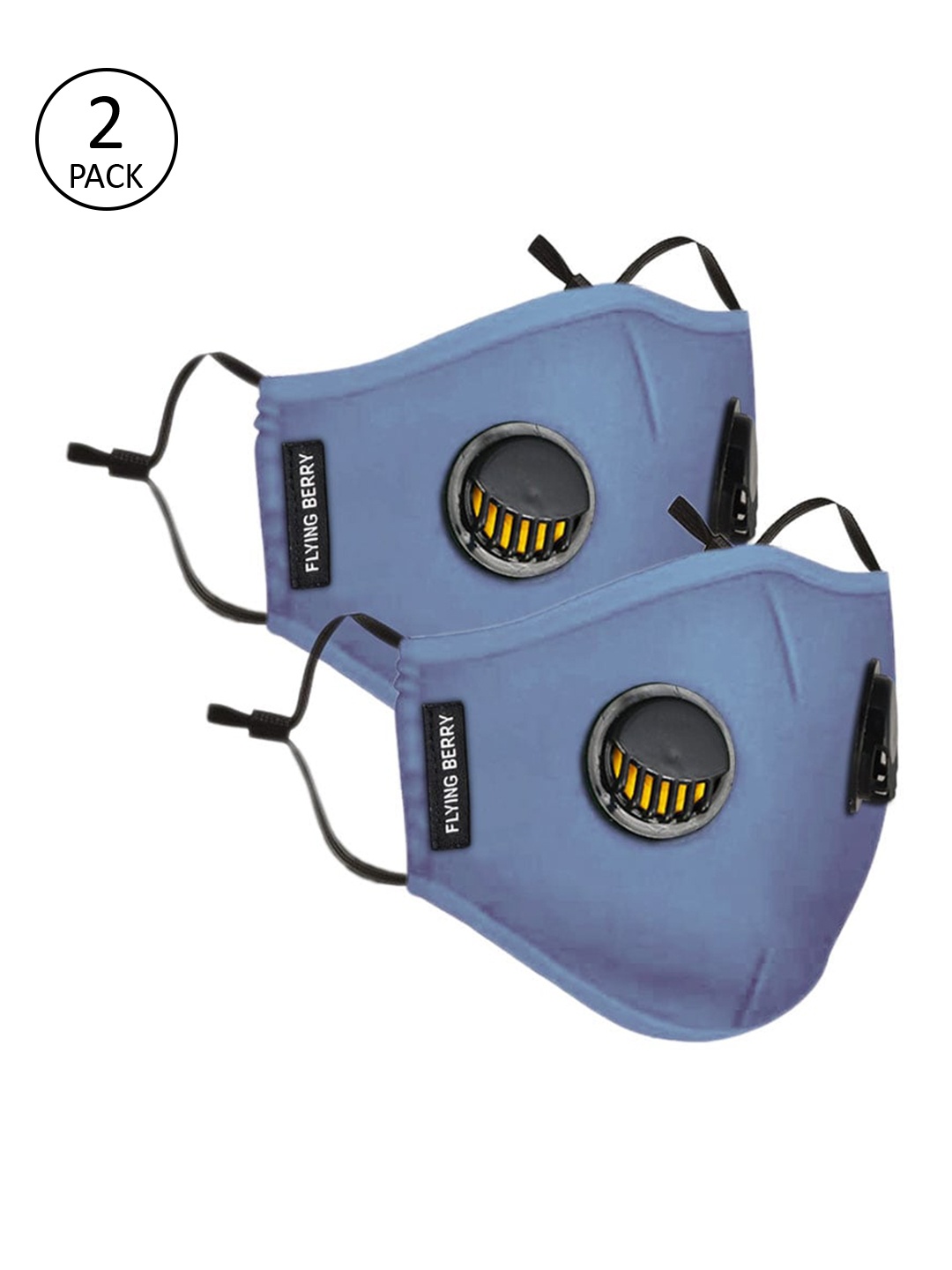 

FLYING BERRY Women 2 Pcs Blue 5-Ply N99 Anti Pollution Masks