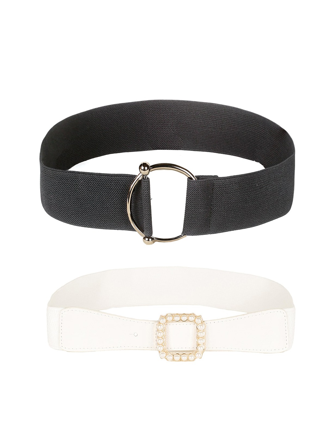 

CRUSSET Women Pack of 2 Black & White Belts