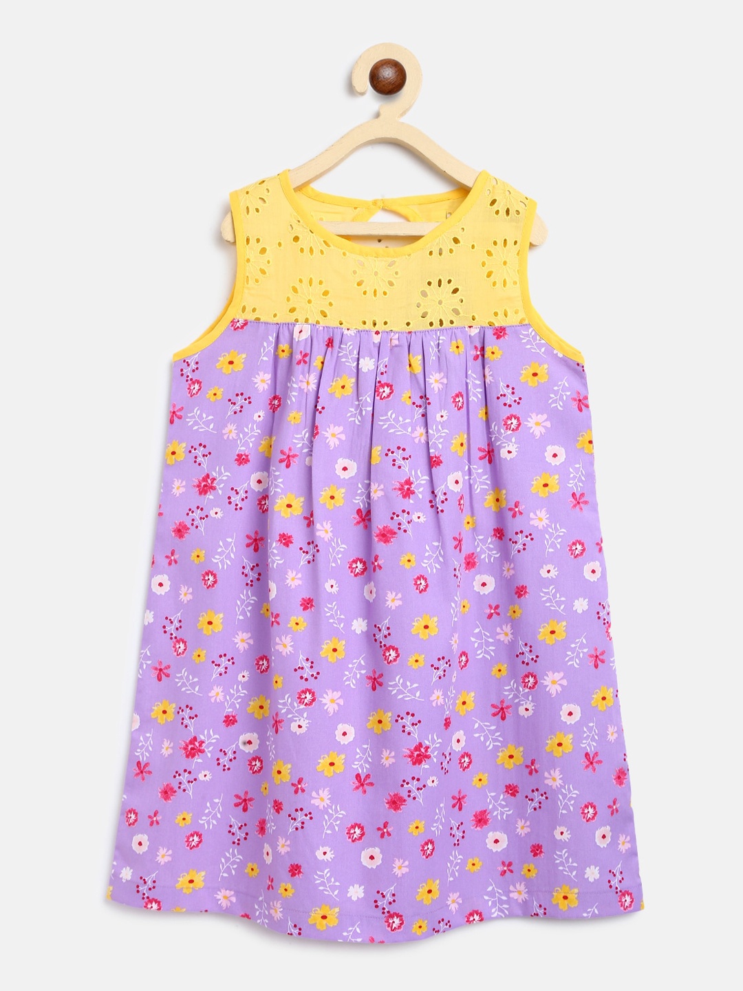 Campana Girls Purple Printed A-Line Dress