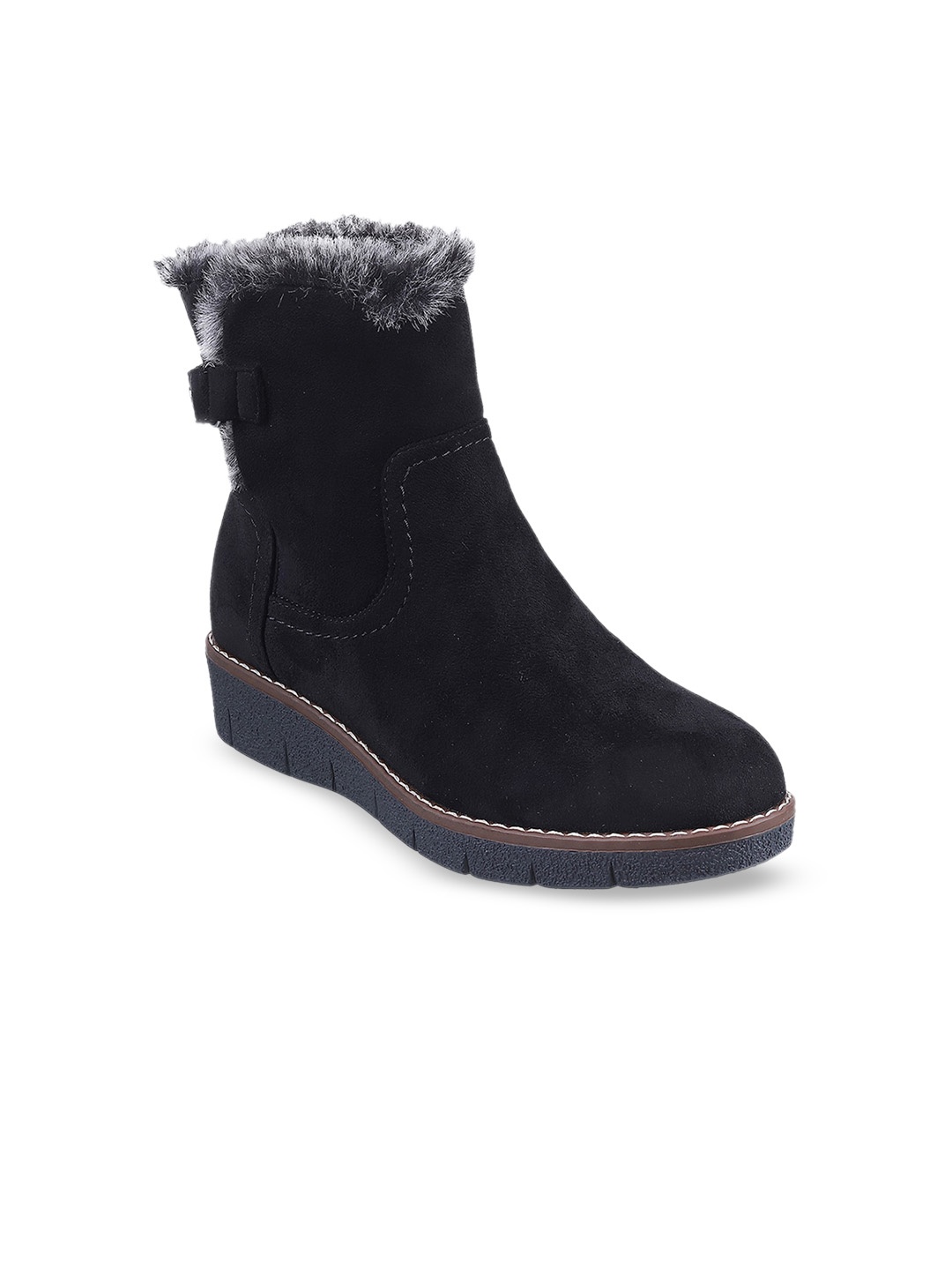 

Metro Women Black Solid Heeled Boots