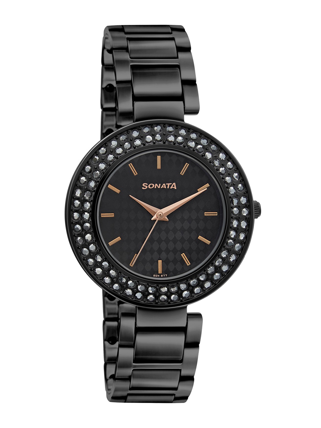 

Sonata Women Black Analogue Watch 87033NM02
