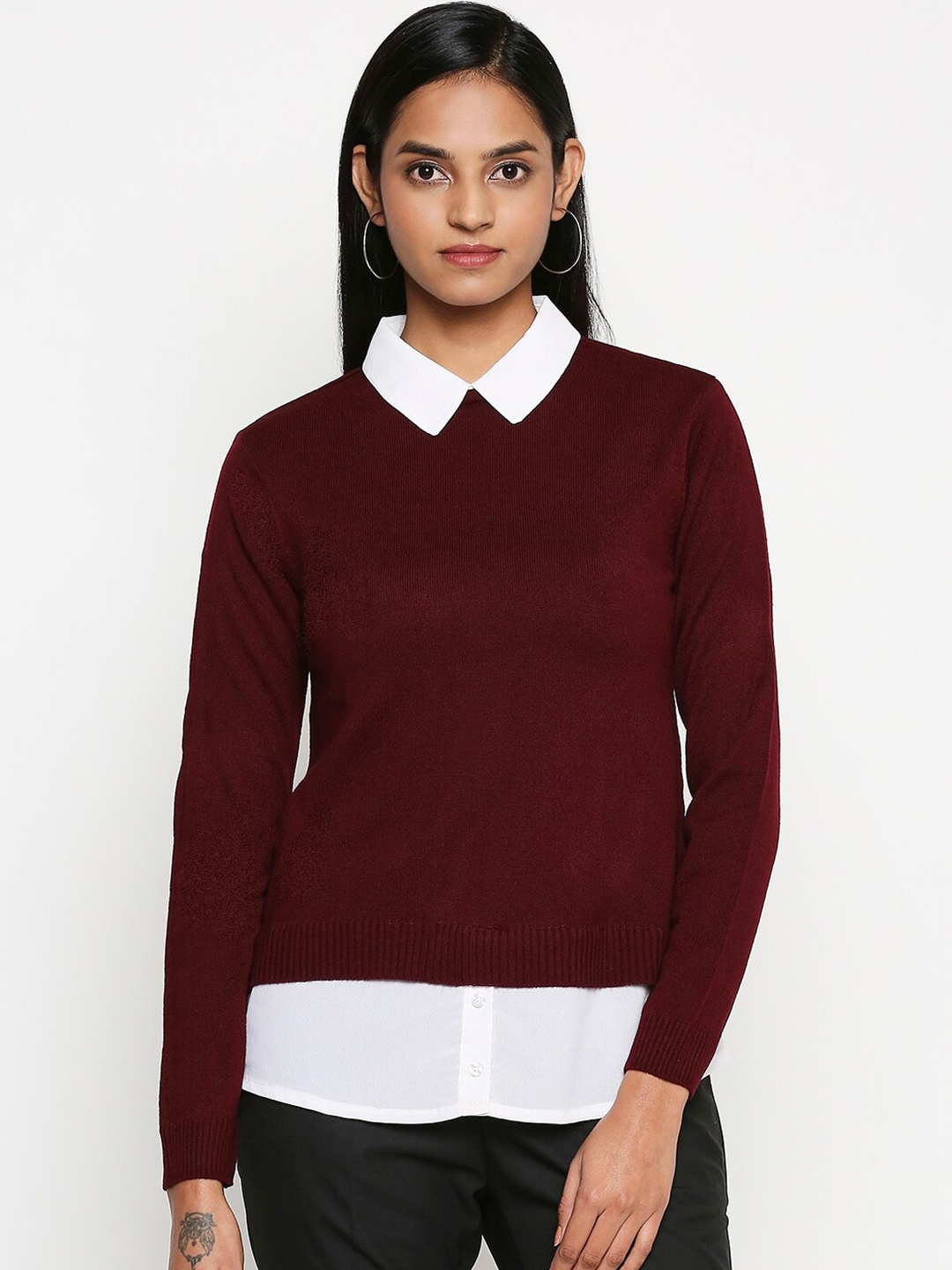 

Annabelle by Pantaloons Women Maroon Solid