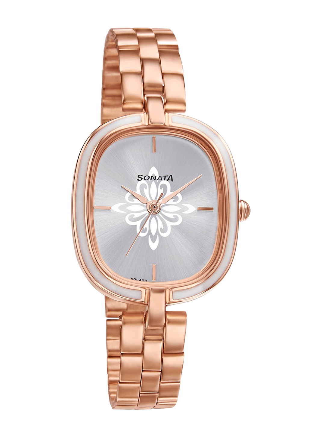 

Sonata Women Silver-Toned & Rose Gold Analogue Watch 8168WM01